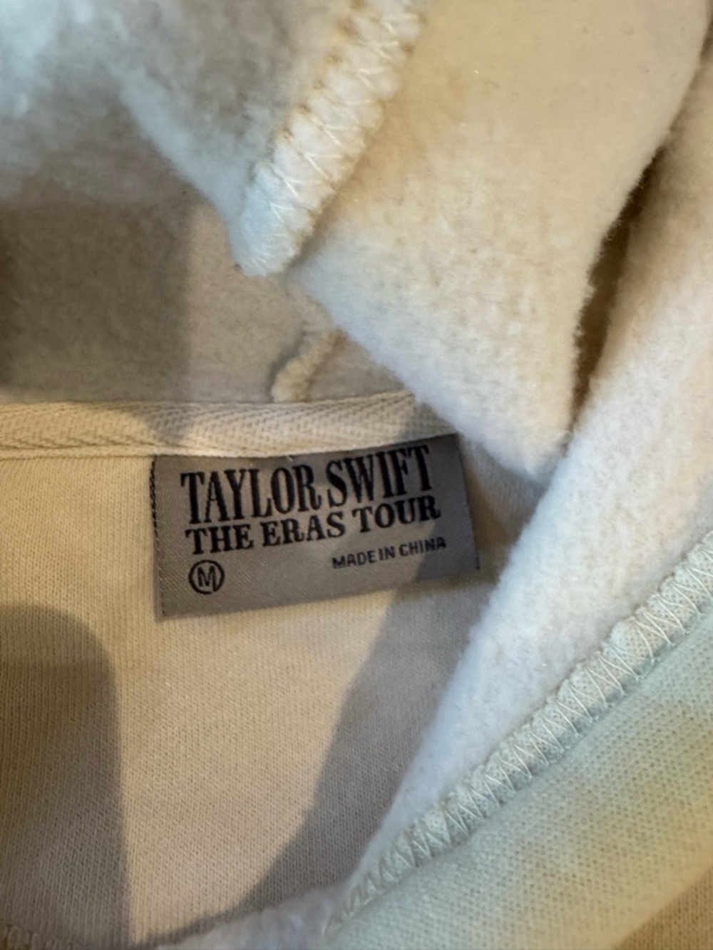 Taylor Swift Cream Men's Hoodie with 'The Eras Tour' Logo - Picture 3 of 3